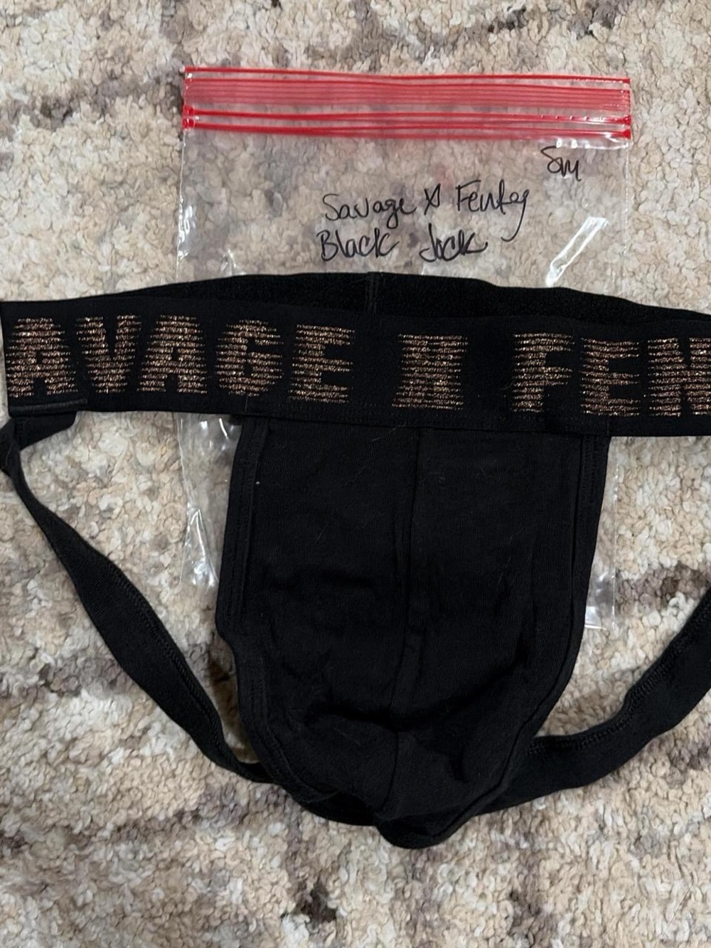 Savage X Fenty Black Underwear with Metallic Gold Logo